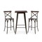 3 Piece Pub Table and Bar Chair Set - Steel Square Bar Table and Bar Chair Set